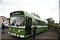 View of a Leyland National at the Bus & Taxi Rally at New Romney Station