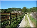 Public footpath heading north-east to Bolehill