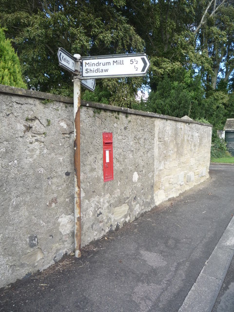 Edward VII postbox on the B6350, Carham