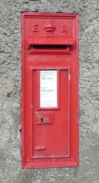 Close up, Edward VII postbox on the B6350, Carham