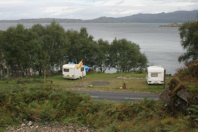 Caravans beside the A861