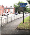 Cycle route signpost, Mercian Way, Stockport