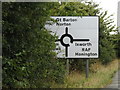 TL9471 : Roadsign on the A143 Stanton Road by Geographer