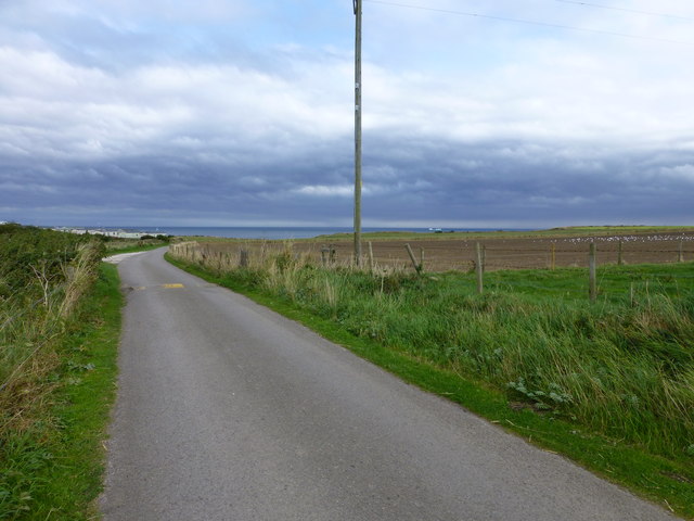 The road to the caravan park at Saltwick