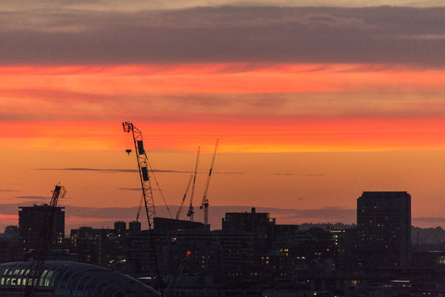 Sunset over London as seen from New Zealand House
