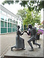 Robin Hood & Maid Marion statue in Edwinstowe High Street