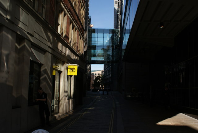 View up Shoe Lane from Fleet Street