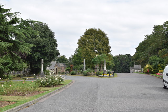 Entrance road, Islington and St Pancras Cemeteries