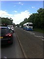 Stopped traffic, A38 at the Birmingham Road junction