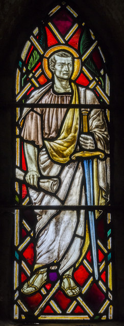 Stained glass window, St Andrew's church, Bonby