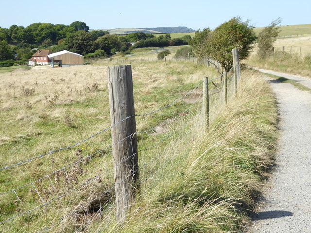 Restricted byway approaches Erringham Farm