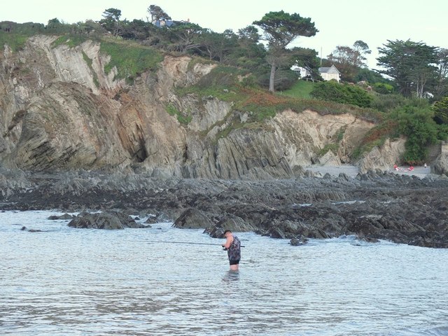 Sea fishing in Lee Bay, North Devon