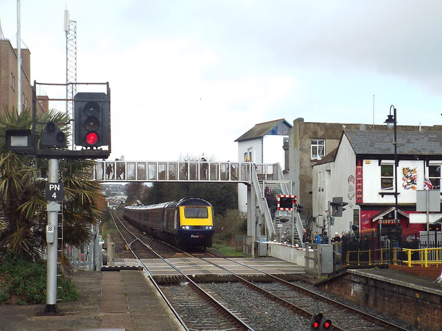 High Speed Train approaching Paignton station