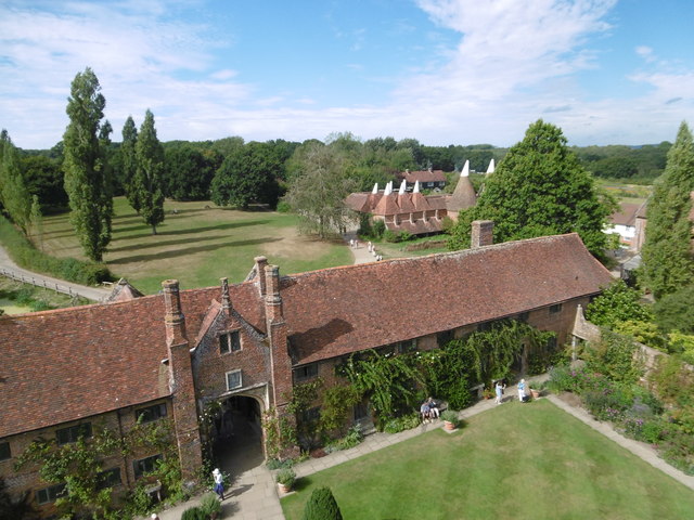 View from the top of the Elizabethan tower at Sissinghurst Castle Garden