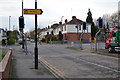 Pointing to The Spires: junction of Second Avenue and Weir Way, Stoke, Coventry