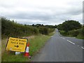 Temporary sign near Lettaford Cross