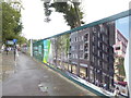 TQ3279 : Construction site hoarding in New Kent Road, Elephant & Castle by Rod Allday