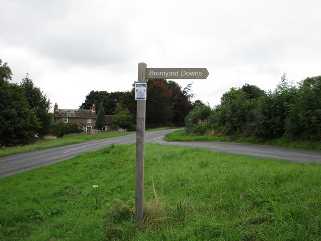 Road junction and cottage, Bromyard Downs