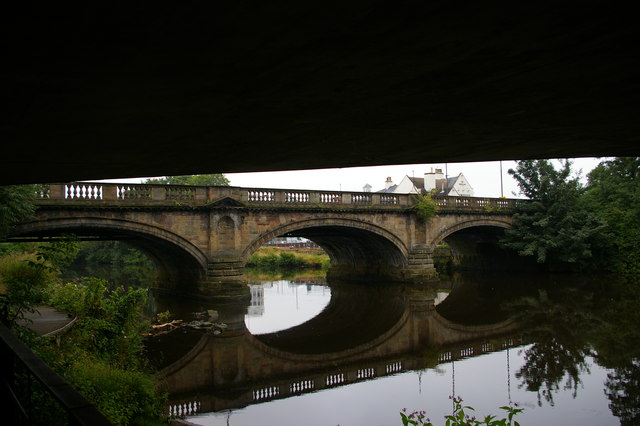 Derby: old bridge over the Derwent, from under St Alkmund's Way