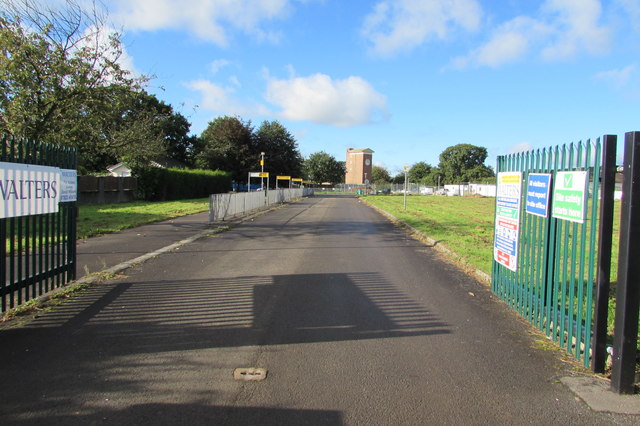 Entrance road to the former Llantarnam Comprehensive School, Cwmbran