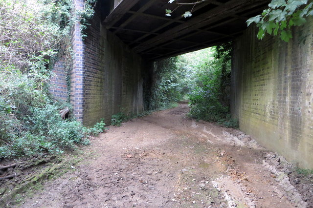 Seven Shires Way under the disused railway bridge