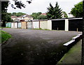 Row of lockup garages, Fields Avenue, Pontnewydd, Cwmbran