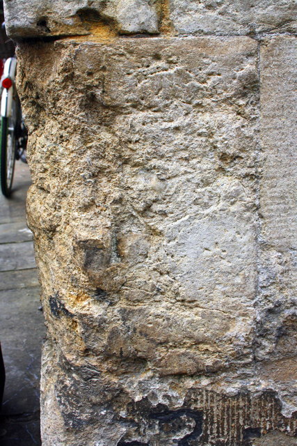 Remnants of benchmark on Bodleian Library, Catte Street