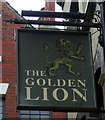 Sign for the Golden Lion public house, Whitby