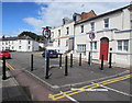 Black metal posts across New Street, Cheltenham