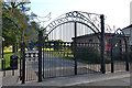 SP3780 : Gates to Caludon Castle Park, Farren Road, Wyken, Coventry by Robin Stott