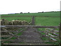 Gated farm track near The Hills Farm