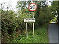 TM1388 : Tibenham Village Name sign on Pristow Green Lane by Geographer