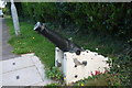 North Ferriby: Cannon barrel mounted outside a house in North Ferriby