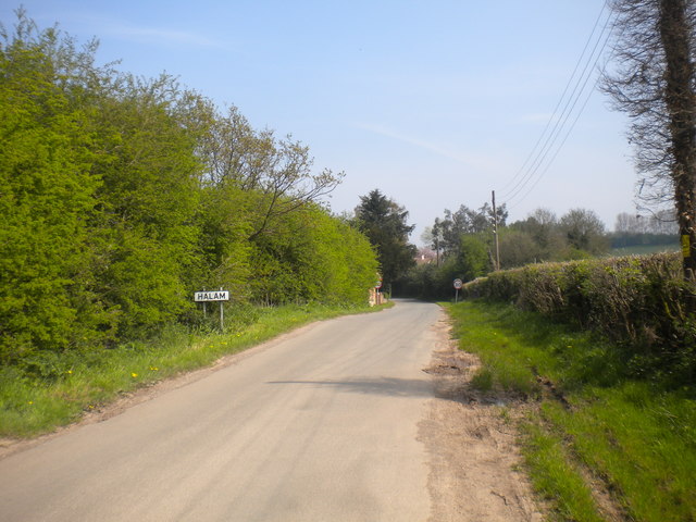 The western approach to Halam