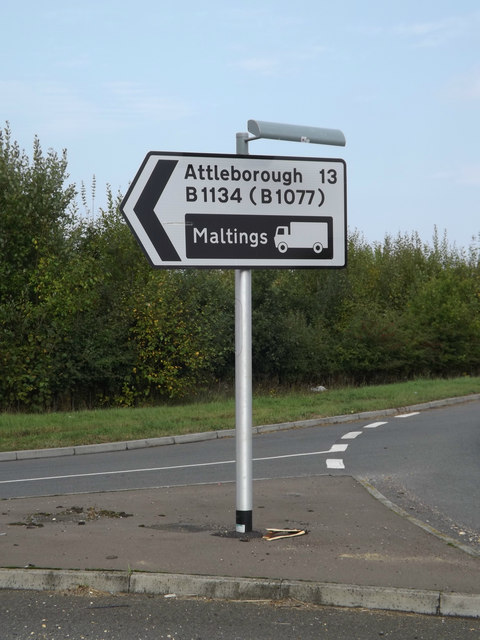 Roadsign on the B1134 Station Road