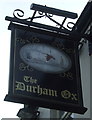 Sign for the Durham Ox public house, Longridge