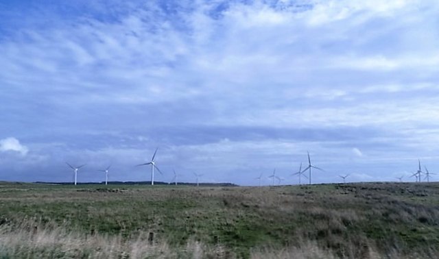 Fields near Green Rigg Wind Farm