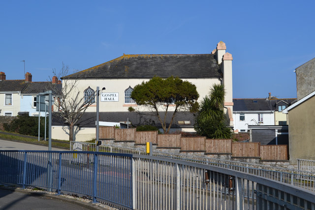 Gospel Hall, Bitton Park Street East, seen across Exeter Road, Teignmouth