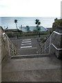 SZ1191 : Boscombe: steps and zebra crossing on footpath F08 by Chris Downer