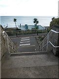 SZ1191 : Boscombe: steps and zebra crossing on footpath F08 by Chris Downer
