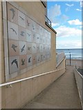 SZ1191 : Boscombe: bird frieze on footpath F08 by Chris Downer