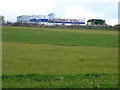 Construction equipment seen across a field