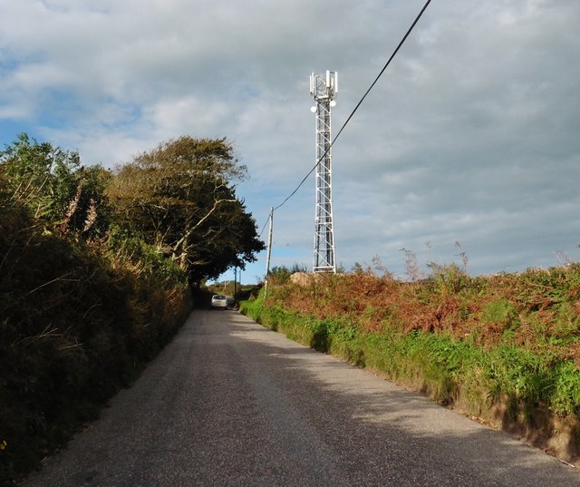 Mobile phone mast on Whitefield Hill