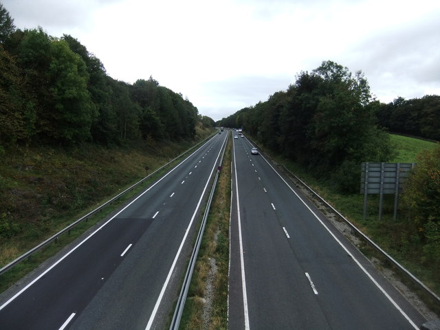 Looking south over the A590