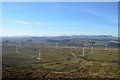 NC8006 : View of Kilbraur Wind Farm from Meall Meadhoin by Andrew Tryon