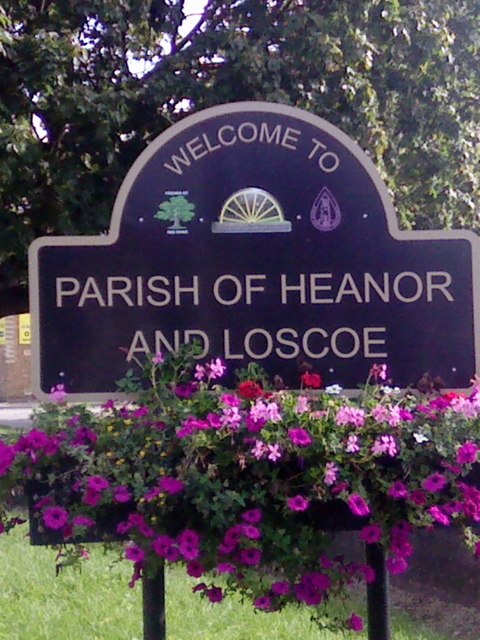'Welcome to Parish of Heanor and Loscoe' sign