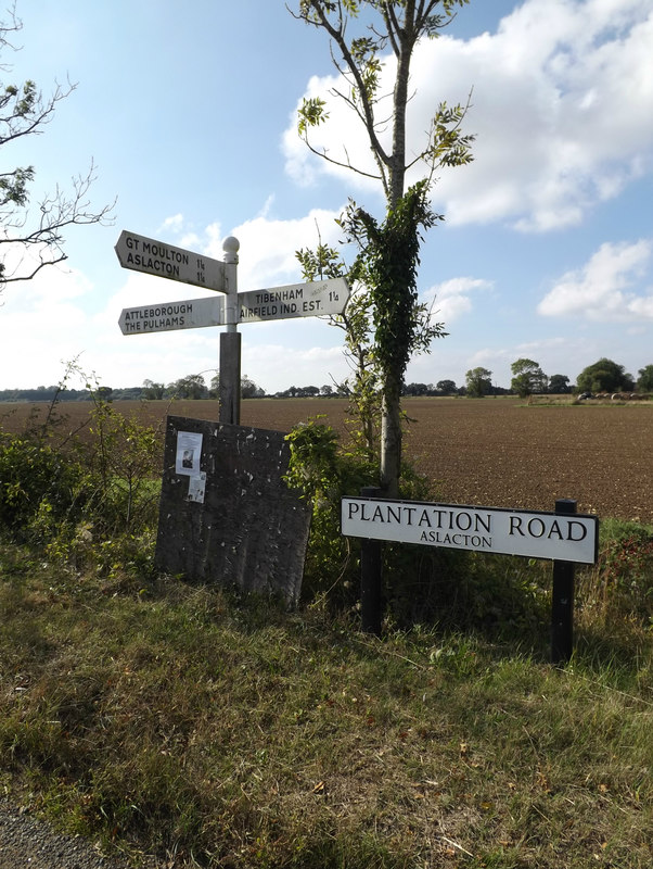 Signpost & Plantation Road sign © Geographer cc-by-sa/2.0 :: Geograph ...