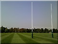 TQ2783 : Rugby pitch in Regents Park 2016 by Peter S