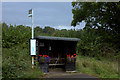 Winchmore Hill bus shelter with flowers