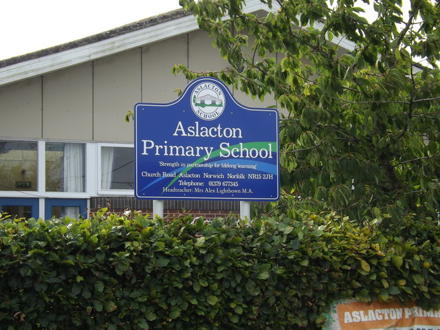 Aslacton Primary School sign